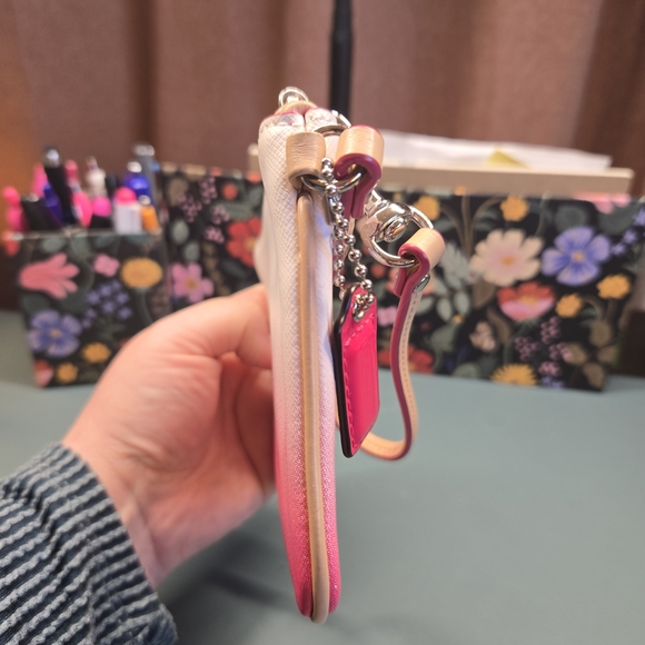 COACH Peyton Pink Ombre Small Wristlet - Picture 12 of 15